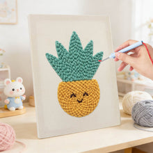 Afbeelding in Gallery-weergave laden, Punch Needle Pakket met frame - Zonnige Ananas
