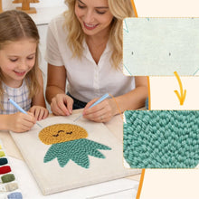 Afbeelding in Gallery-weergave laden, Punch Needle Pakket met frame - Zonnige Ananas