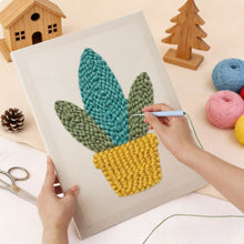 Afbeelding in Gallery-weergave laden, Punch Needle Pakket met frame - Gouden Vetplant