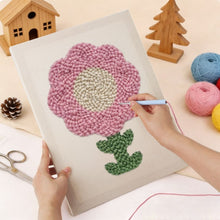 Afbeelding in Gallery-weergave laden, Punch Needle Pakket met frame - Roze Bloemblaadjes