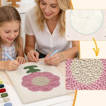 Afbeelding in Gallery-weergave laden, Punch Needle Pakket met frame - Roze Bloemblaadjes