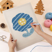 Afbeelding in Gallery-weergave laden, Punch Needle Pakket met frame - Blauwe Bloem