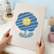 Afbeelding in Gallery-weergave laden, Punch Needle Pakket met frame - Blauwe Bloem