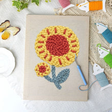 Afbeelding in Gallery-weergave laden, Punch Needle Pakket met frame - Zonnebloem