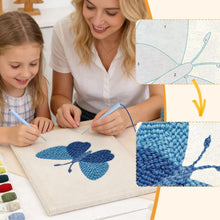 Afbeelding in Gallery-weergave laden, Punch Needle Pakket met frame - Blauwe Droom Vlinder