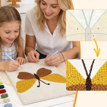 Afbeelding in Gallery-weergave laden, Punch Needle Pakket met frame - Gouden Vlinder
