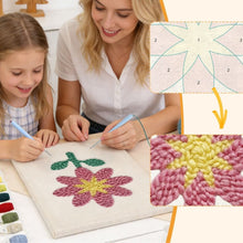 Afbeelding in Gallery-weergave laden, Punch Needle Pakket met frame - Lente Bloemblaadjes