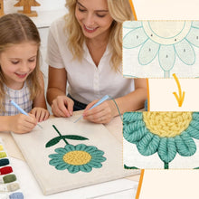 Afbeelding in Gallery-weergave laden, Punch Needle Pakket met frame - Blauwe Lucht Bloem