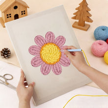 Afbeelding in Gallery-weergave laden, Punch Needle Pakket met frame - Roze Madeliefje