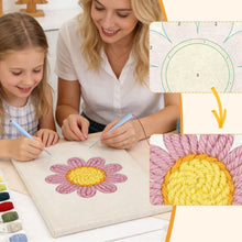 Afbeelding in Gallery-weergave laden, Punch Needle Pakket met frame - Roze Madeliefje