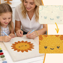 Afbeelding in Gallery-weergave laden, Punch Needle Pakket met frame - Lachende Zon