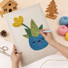 Afbeelding in Gallery-weergave laden, Punch Needle Pakket met frame - Blije Vetplant