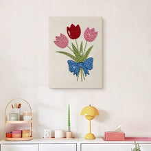 Afbeelding in Gallery-weergave laden, Punch Needle Pakket met frame - Tulpen Boeket