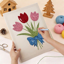 Afbeelding in Gallery-weergave laden, Punch Needle Pakket met frame - Tulpen Boeket