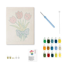 Afbeelding in Gallery-weergave laden, Punch Needle Pakket met frame - Tulpen Boeket