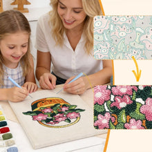Afbeelding in Gallery-weergave laden, Punch Needle Pakket met frame - Bloemenmand