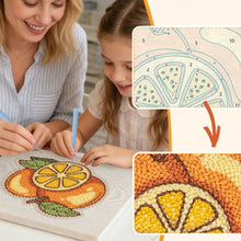 Afbeelding in Gallery-weergave laden, Punch Needle Pakket met frame - Verse Sinaasappels