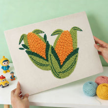 Afbeelding in Gallery-weergave laden, Punch Needle Pakket met frame - Gouden Maïs