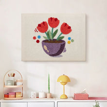 Afbeelding in Gallery-weergave laden, Punch Needle Pakket met frame - Kleurrijke Tulpen