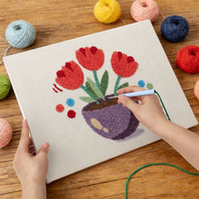 Afbeelding in Gallery-weergave laden, Punch Needle Pakket met frame - Kleurrijke Tulpen