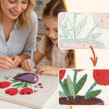 Afbeelding in Gallery-weergave laden, Punch Needle Pakket met frame - Kleurrijke Tulpen