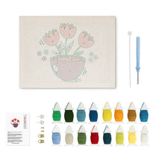 Afbeelding in Gallery-weergave laden, Punch Needle Pakket met frame - Kleurrijke Tulpen