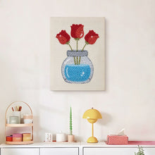 Afbeelding in Gallery-weergave laden, Punch Needle Pakket met frame - Pot met Tulpen