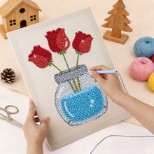 Afbeelding in Gallery-weergave laden, Punch Needle Pakket met frame - Pot met Tulpen