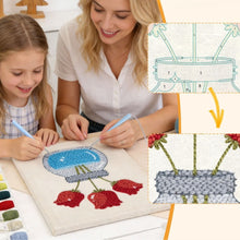 Afbeelding in Gallery-weergave laden, Punch Needle Pakket met frame - Pot met Tulpen
