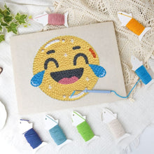 Afbeelding in Gallery-weergave laden, Punch Needle Pakket met frame - Emoji Plezier