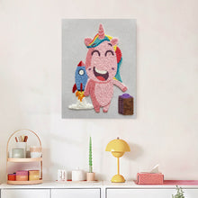 Afbeelding in Gallery-weergave laden, Punch Needle Pakket met frame - Eenhoorn Avontuur
