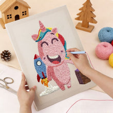 Afbeelding in Gallery-weergave laden, Punch Needle Pakket met frame - Eenhoorn Avontuur