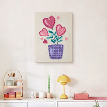 Afbeelding in Gallery-weergave laden, Punch Needle Pakket met frame - Hartelijke Bloemen