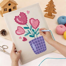 Afbeelding in Gallery-weergave laden, Punch Needle Pakket met frame - Hartelijke Bloemen