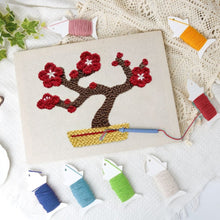 Afbeelding in Gallery-weergave laden, Punch Needle Pakket met frame - Kersenbloesem Bonsai