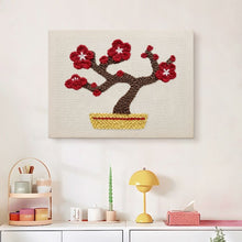 Afbeelding in Gallery-weergave laden, Punch Needle Pakket met frame - Kersenbloesem Bonsai
