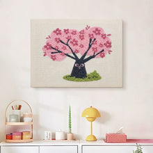Afbeelding in Gallery-weergave laden, Punch Needle Pakket met frame - Kersenboom met Uilen