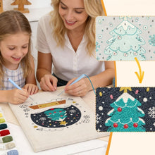 Afbeelding in Gallery-weergave laden, Punch Needle Pakket met frame - Magische Kerstboom