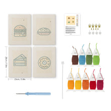 Afbeelding in Gallery-weergave laden, Punch Needle Set (4 stuks) met frames - Streetfood 2