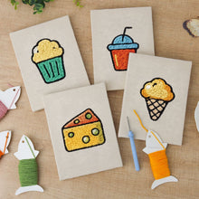 Afbeelding in Gallery-weergave laden, Punch Needle Set (4 stuks) met frames - Heerlijke Hapjes Collectie 1