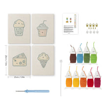 Afbeelding in Gallery-weergave laden, Punch Needle Set (4 stuks) met frames - Heerlijke Hapjes Collectie 1