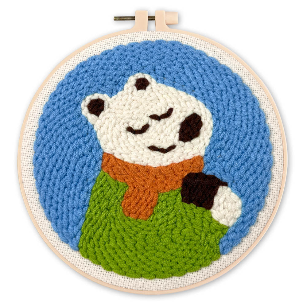 Punch Needle pakket Ijsbeer in een sjaal