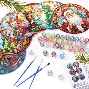 Schilderen op Nummer Tafelsets 20 cm (6 stuks) - Creatief Kerstcadeau