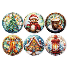 Afbeelding in Gallery-weergave laden, Schilderen op Nummer Placemat Sets 20 cm (6 stuks) - Peperkoekhuis, Kerstboom en Winterontwerpen