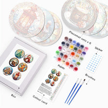 Afbeelding in Gallery-weergave laden, Schilderen op Nummer Placemat Sets 20 cm (6 stuks) - Peperkoekhuis, Kerstboom en Winterontwerpen