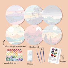 Afbeelding in Gallery-weergave laden, Schilderen op Nummer Placemat Sets 20 cm (6 stuks) - Uitzicht op de Natuur