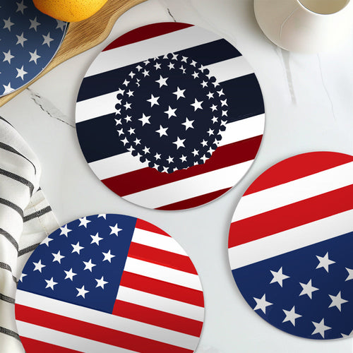 Schilderen op Nummer Tafelsets 20 cm (6 stuks) - Amerikaanse Vlag