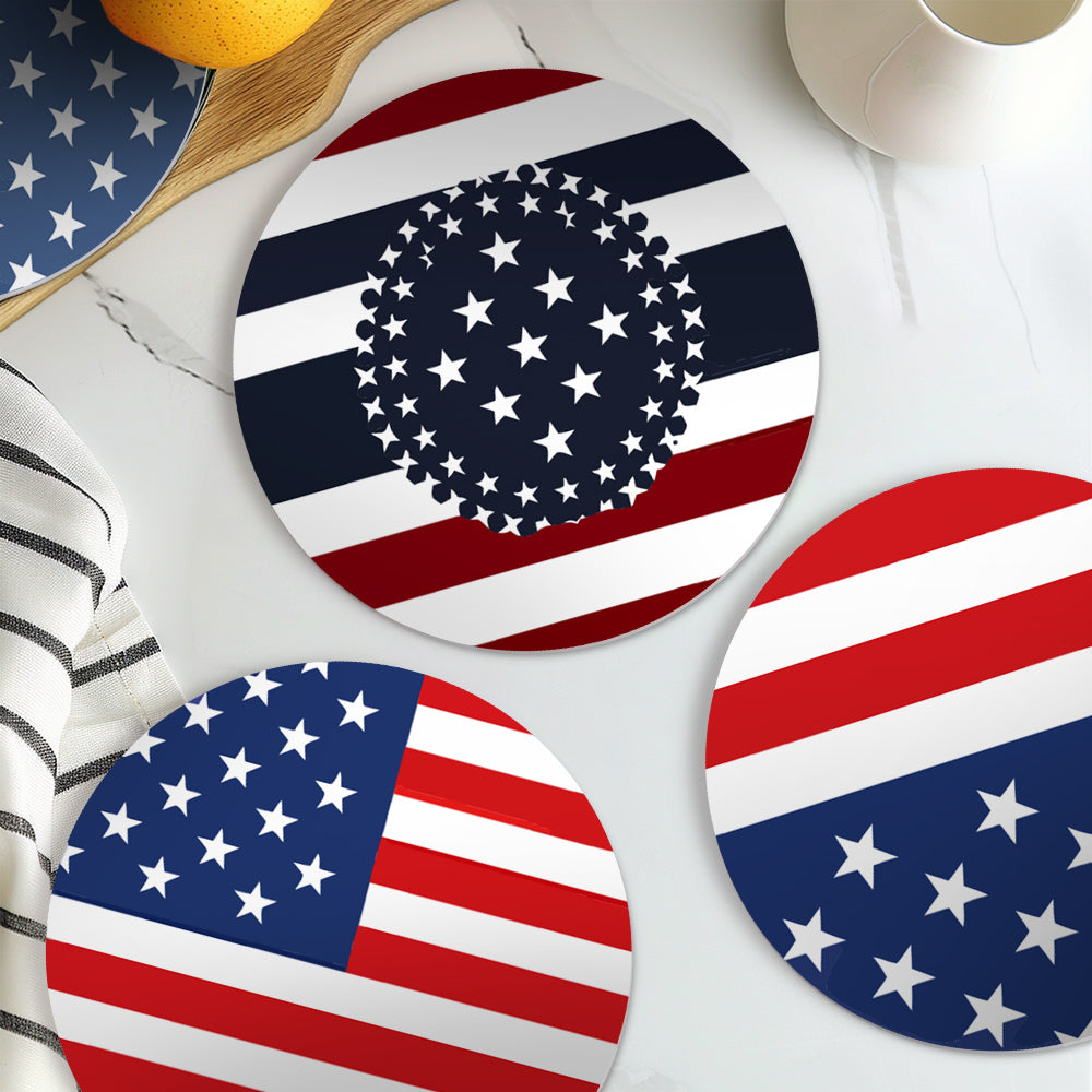 Schilderen op Nummer Tafelsets 20 cm (6 stuks) - Amerikaanse Vlag