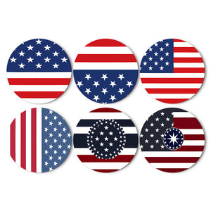 Schilderen op Nummer Placemat Sets 20 cm (6 stuks) - Amerikaanse Vlag