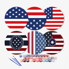 Afbeelding in Gallery-weergave laden, Schilderen op Nummer Placemat Sets 20 cm (6 stuks) - Amerikaanse Vlag